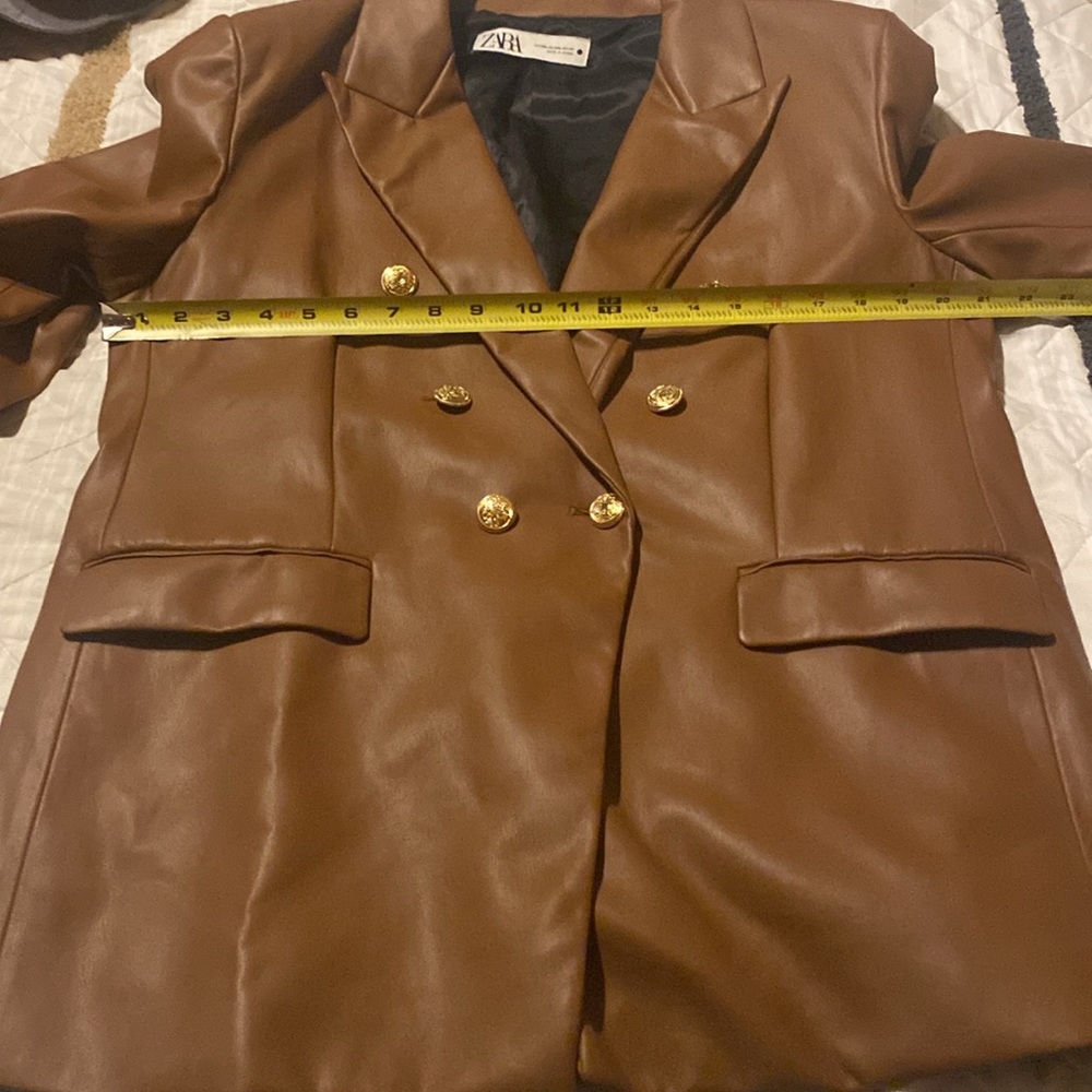COPY - COPY - Zara faux cognac leather blazer XXL - Picture 8 of 11